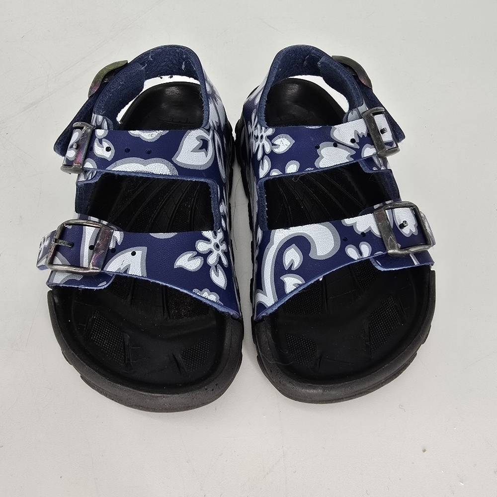 Birkis Birkenstock Blue Floral Adjustable Back & Top Straps sandals kids 7